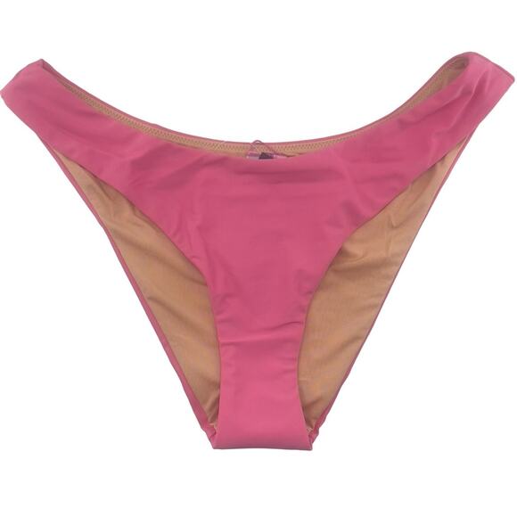 J Crew Curved Waist Bikini Bottom Hot Pink Cheeky Size Medium BC125 New - Picture 1 of 5